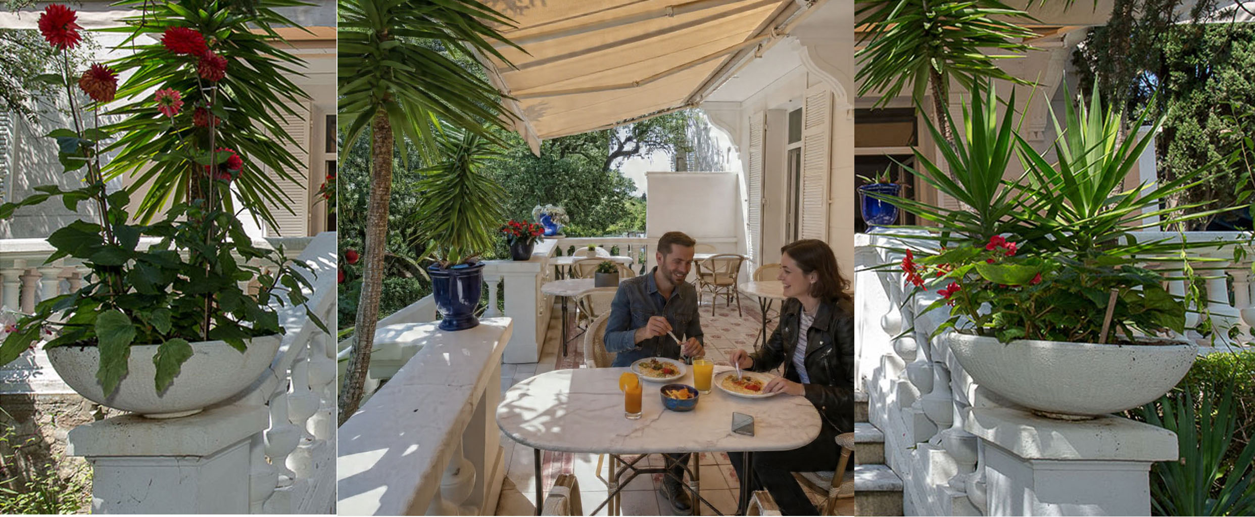 PETIT DEJEUNER SUR LA TERRASSE